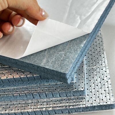 Semi-opencellig polyolefine PO-akoestisch schuim met aluminiumfolielaag en zelfklevende achterkant Premium geluidsreducerende isolatieplaten Brandbestendig en eenvoudig te installeren voor ventilatiesystemen