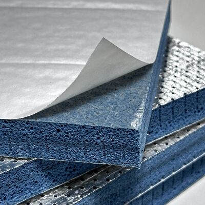 Hoogwaardig polyolefin (PO) schuim met halfopen cellen akoestisch schuim met aluminiumfolie en lijm PO