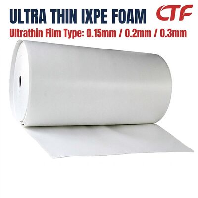 Dun IXPE-schuimrol 0,15 mm 0,2 mm 0,3 mm met gom ondersteund waterdicht isolatieblad voor tapes en gebruik in de elektronische industrie