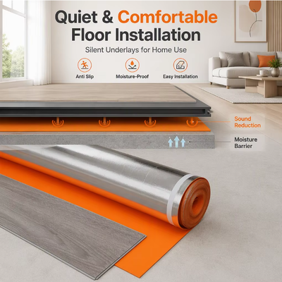 IXPE Foam Floor Underlayment Klank-absorberend vochtbestendig kussen voor PVC SPC Vinyl vloer Ideaal voor appartementen Hotels en ziekenhuis renovatie
