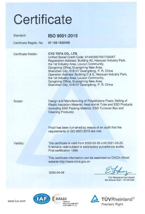 Door elkaar gekoppeld gesloten cel polyolefin schuim XPE / IXPE thermische isolatie plaat voor de bouw en HVAC 25