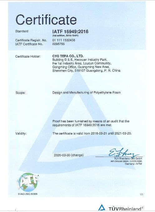 Door elkaar gekoppeld gesloten cel polyolefin schuim XPE / IXPE thermische isolatie plaat voor de bouw en HVAC 26